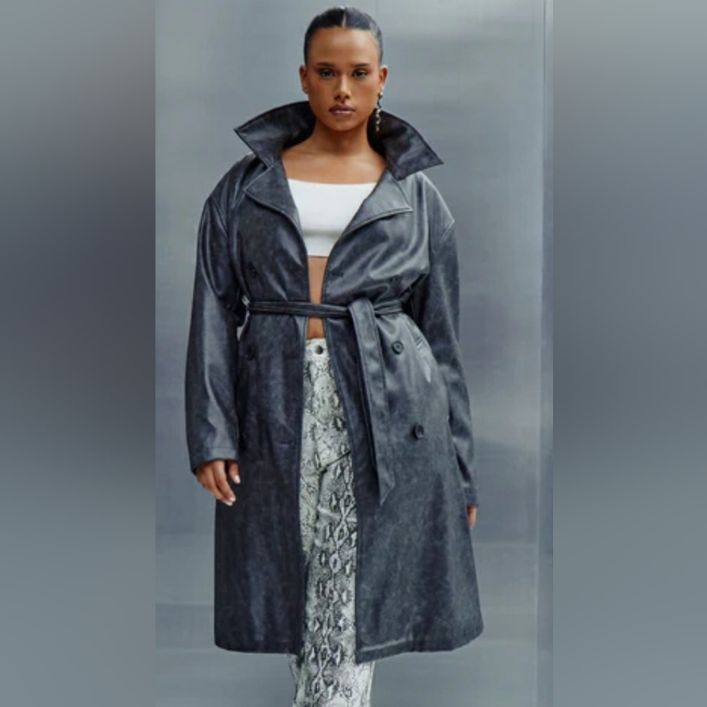 Fashion Nova Charcoal Trench Coat